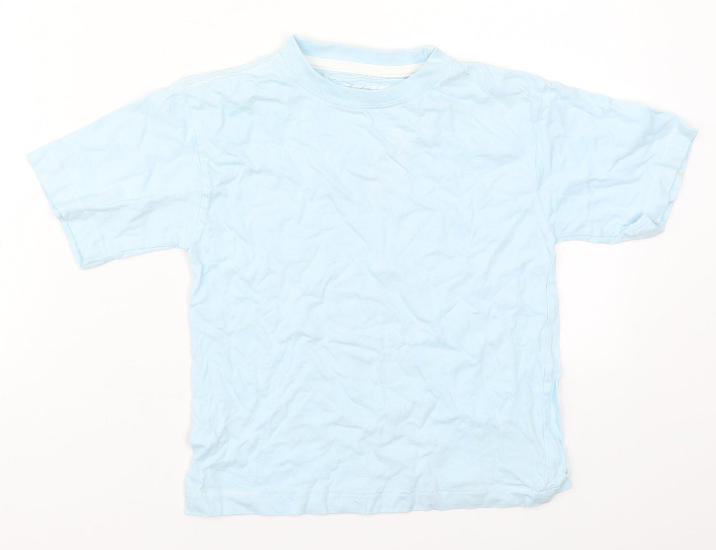 Rebel Boys Blue  Cotton Basic T-Shirt Size 4-5 Years Crew Neck Pullover