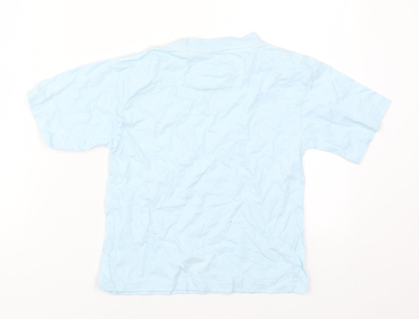 Rebel Boys Blue  Cotton Basic T-Shirt Size 4-5 Years Crew Neck Pullover