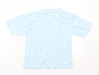 Rebel Boys Blue  Cotton Basic T-Shirt Size 4-5 Years Crew Neck Pullover