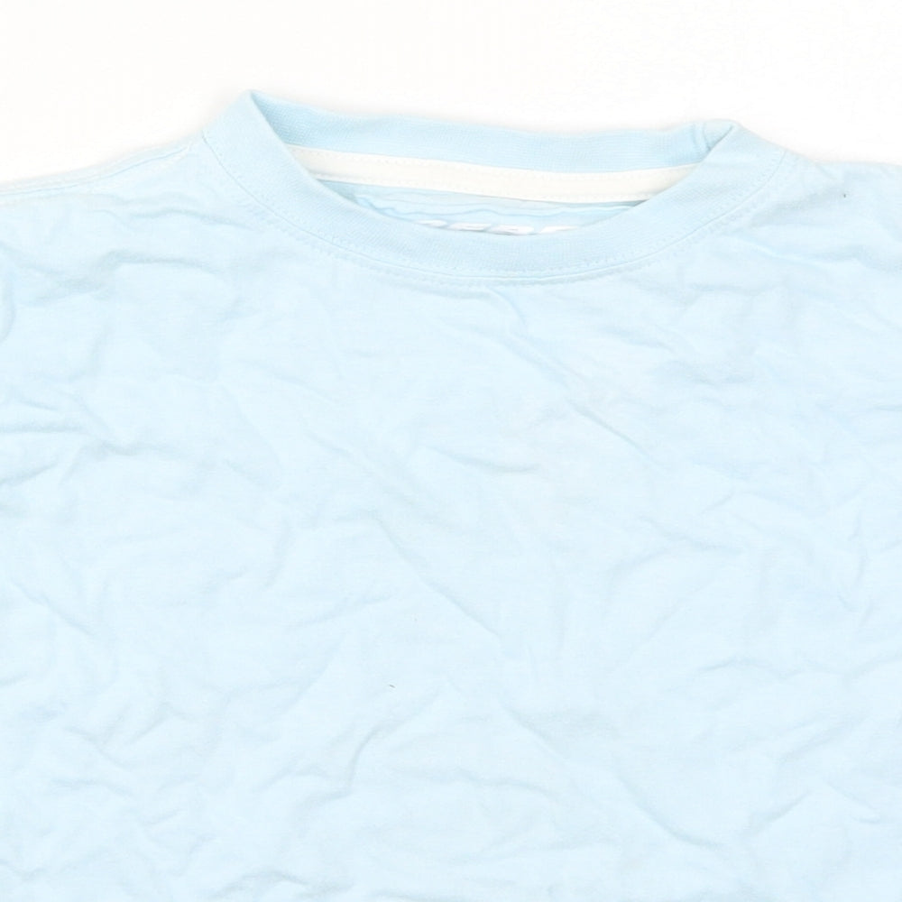 Rebel Boys Blue  Cotton Basic T-Shirt Size 4-5 Years Crew Neck Pullover