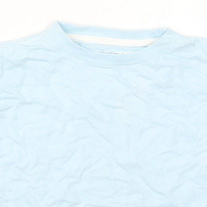 Rebel Boys Blue  Cotton Basic T-Shirt Size 4-5 Years Crew Neck Pullover
