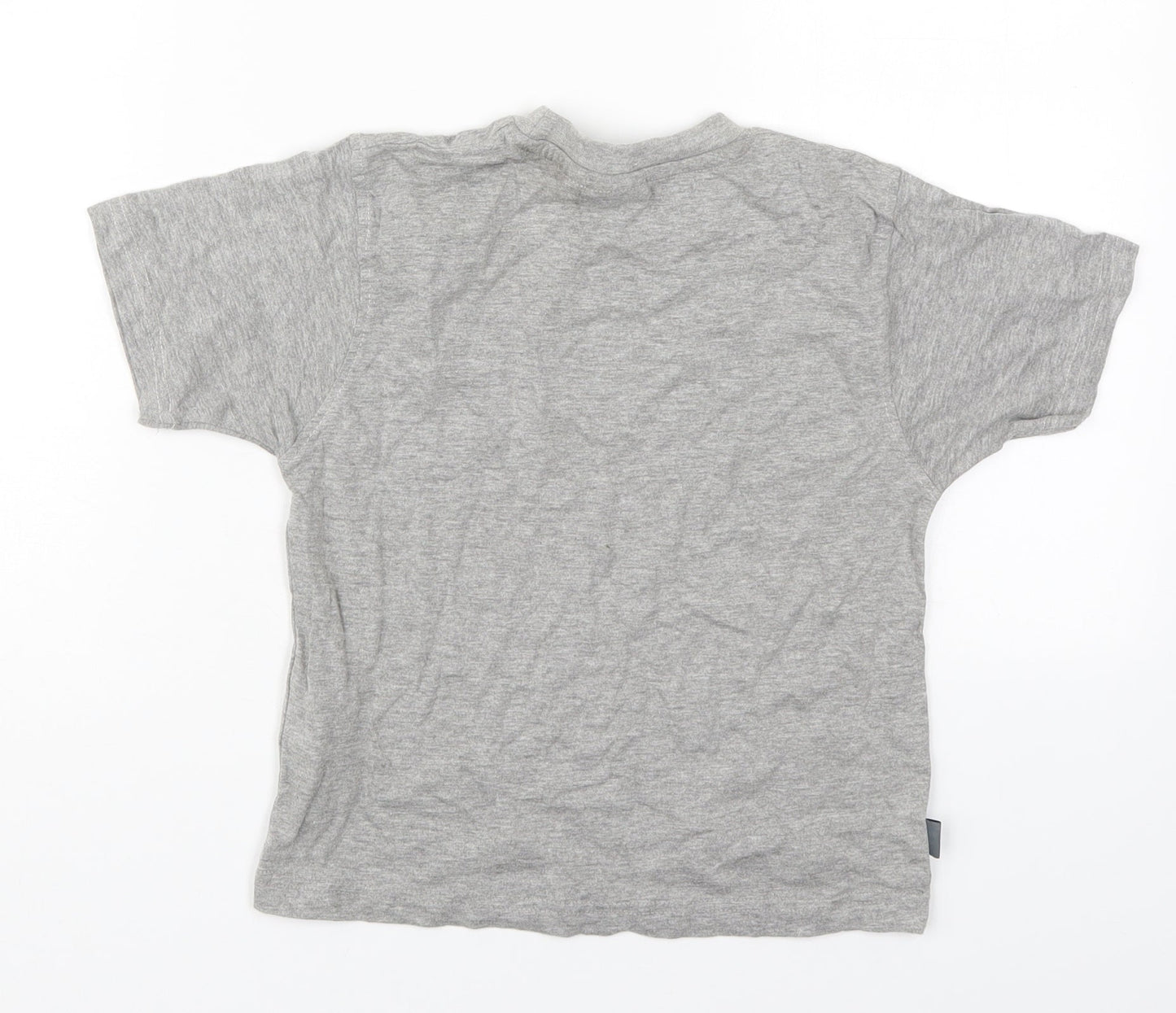 Hi Tec Boys Grey  Cotton Basic T-Shirt Size 5-6 Years Crew Neck Pullover