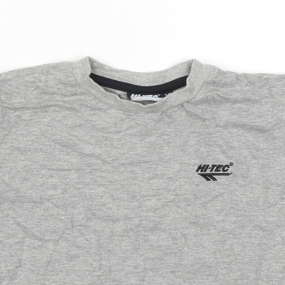 Hi Tec Boys Grey  Cotton Basic T-Shirt Size 5-6 Years Crew Neck Pullover