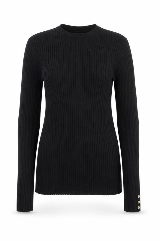 Next Womens Black Crew Neck  Cotton Pullover Jumper Size 10