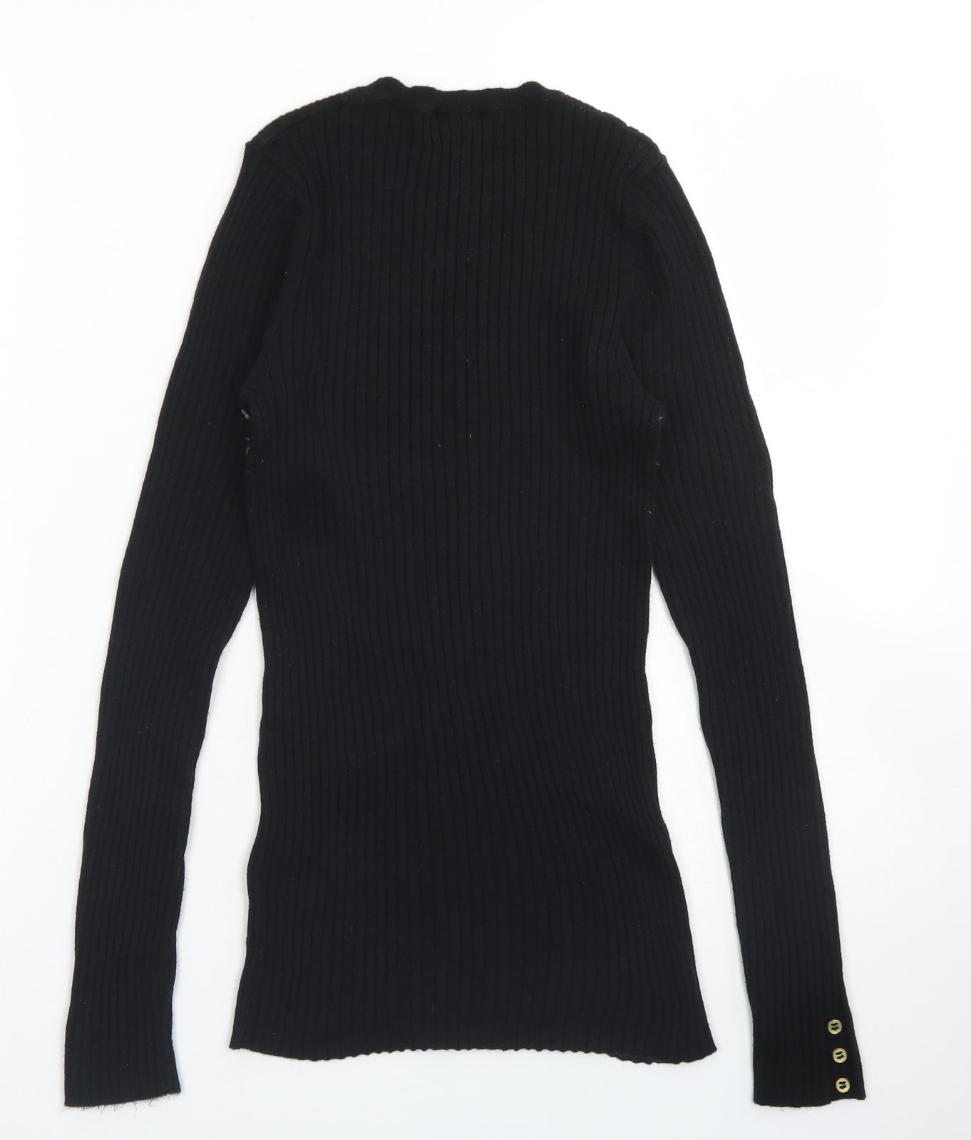 NEXT Womens Black Crew Neck  Cotton Pullover Jumper Size 10