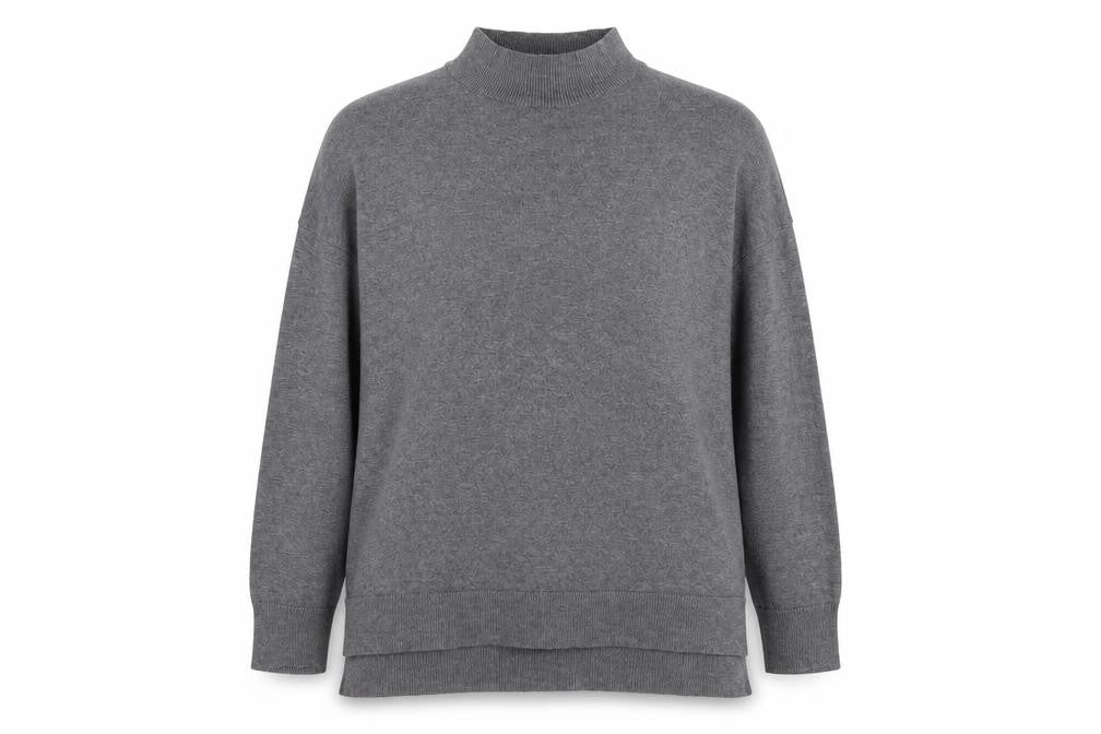 F&F Womens Grey High Neck  Viscose Pullover Jumper Size 12
