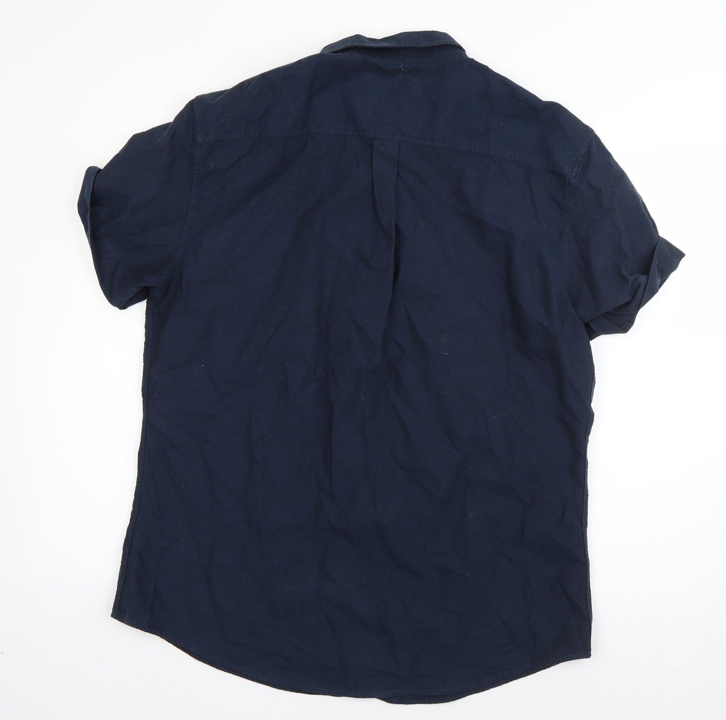 Very Mens Blue  Cotton  Button-Up Size L Collared Button