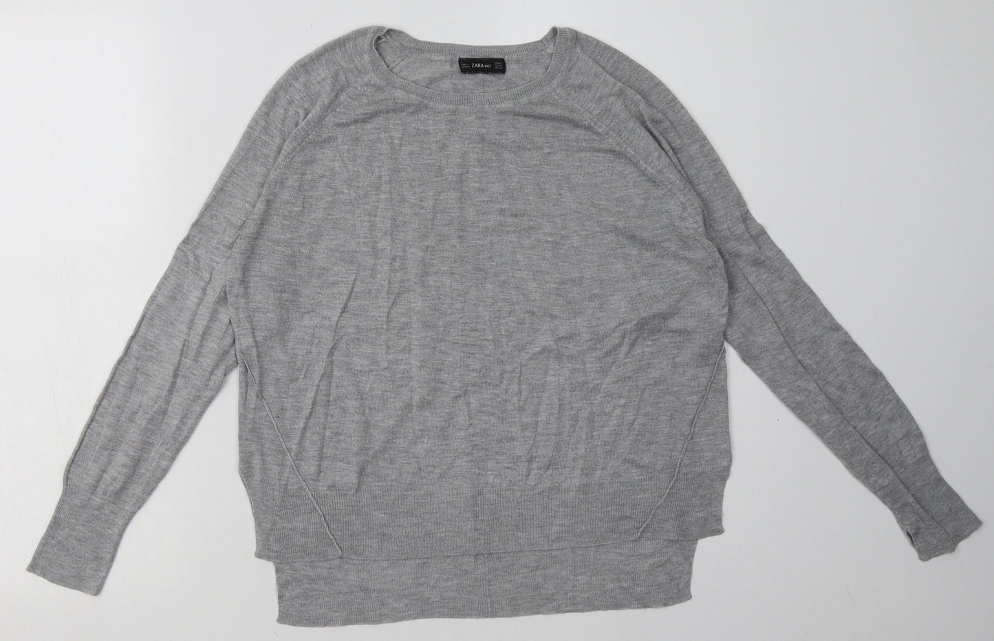 Zara Womens Grey  Viscose Pullover Sweatshirt Size M  Pullover