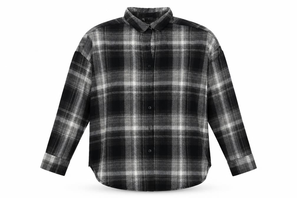 Primark Womens Grey Check Polyester Basic Button-Up Size 6 Collared