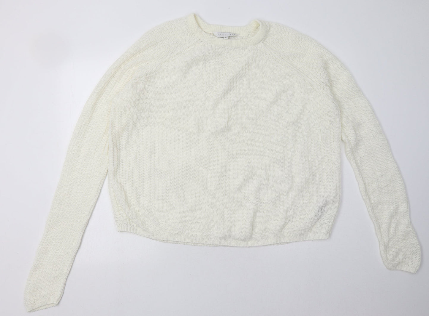 amara reya Womens White  Acrylic Pullover Sweatshirt Size XL  Pullover