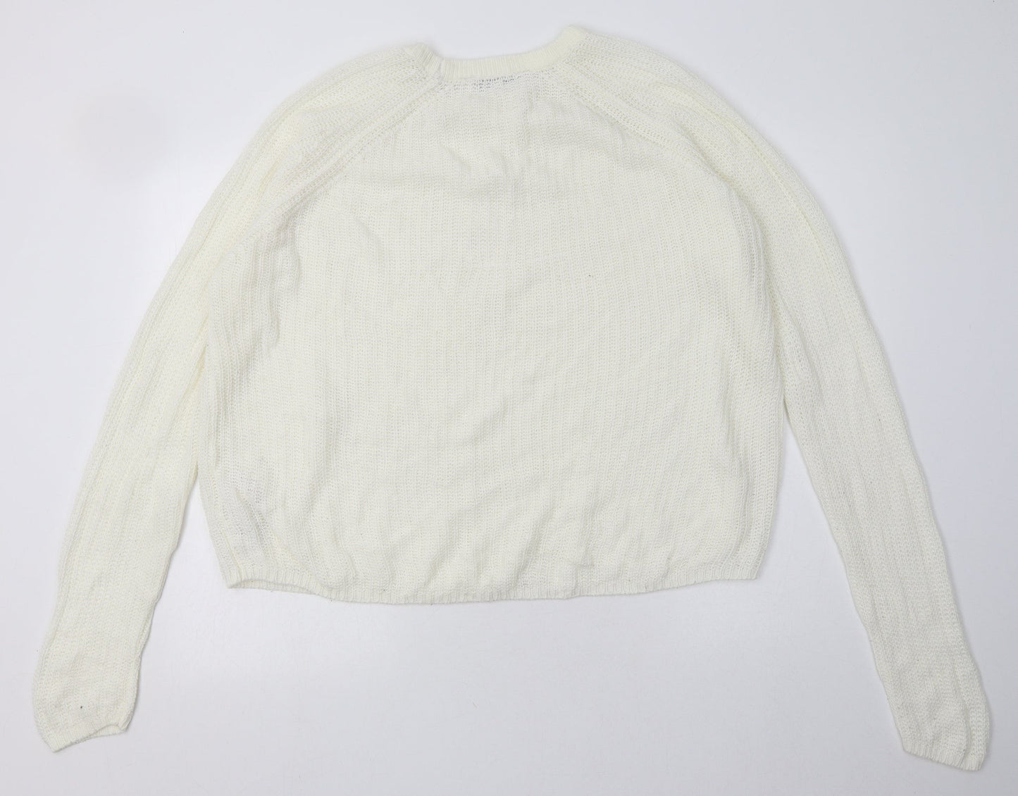 amara reya Womens White  Acrylic Pullover Sweatshirt Size XL  Pullover