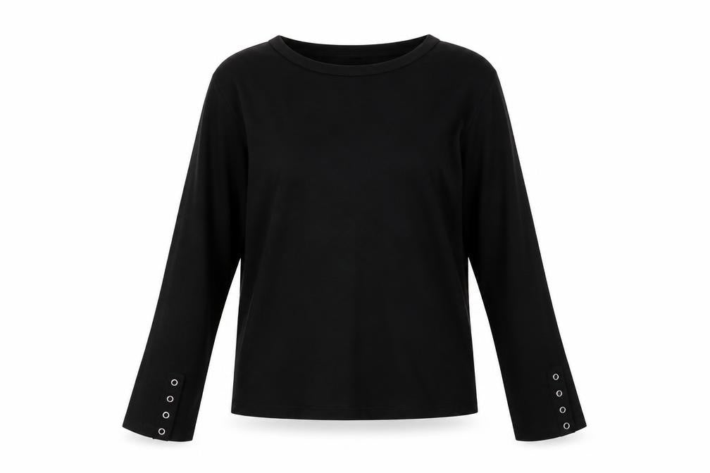 evie Womens Black  Cotton Pullover Sweatshirt Size 10  Pullover