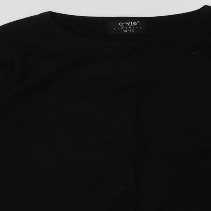 evie Womens Black  Cotton Pullover Sweatshirt Size 10  Pullover