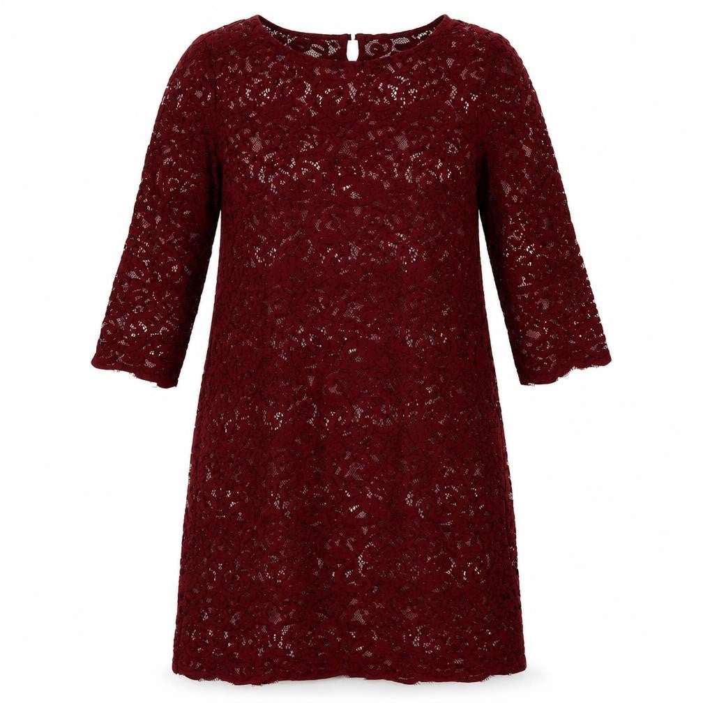 Monsoon Womens Red Geometric Nylon A-Line  Size 12  Crew Neck Pullover