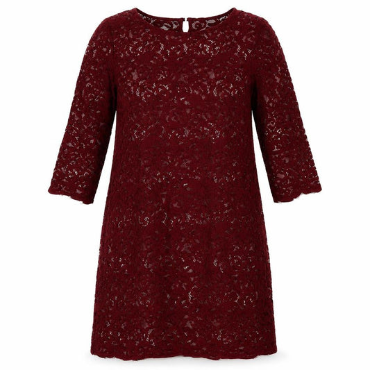 Monsoon Womens Red Geometric Nylon A-Line  Size 12  Crew Neck Pullover
