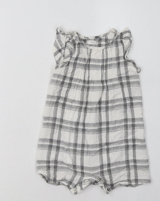 NEXT Girls Grey Check Viscose Catsuit One-Piece Size 12-18 Months  Buckle