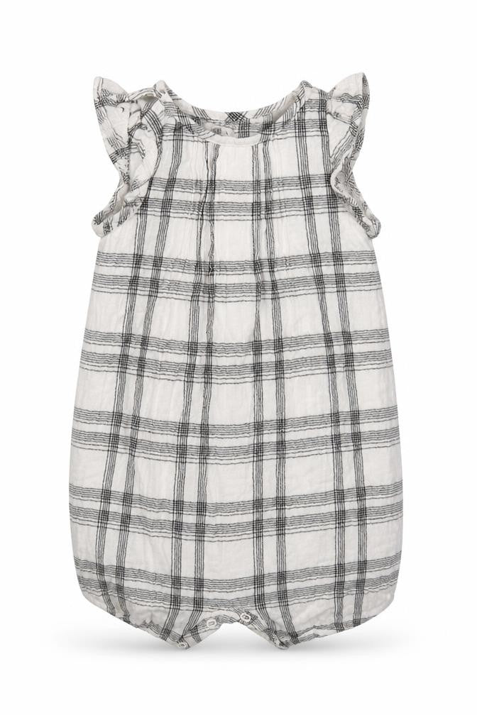 Next Girls Grey Check Viscose Catsuit One-Piece Size 12-18 Months  Buckle