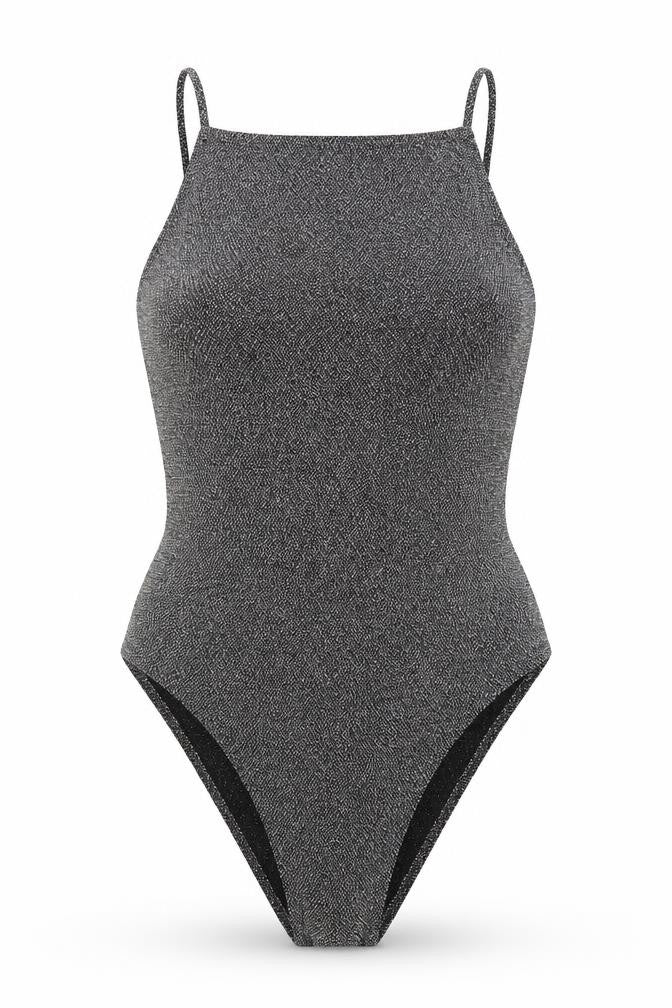 H&M Womens Silver  Nylon Bodysuit One-Piece Size S  Snap