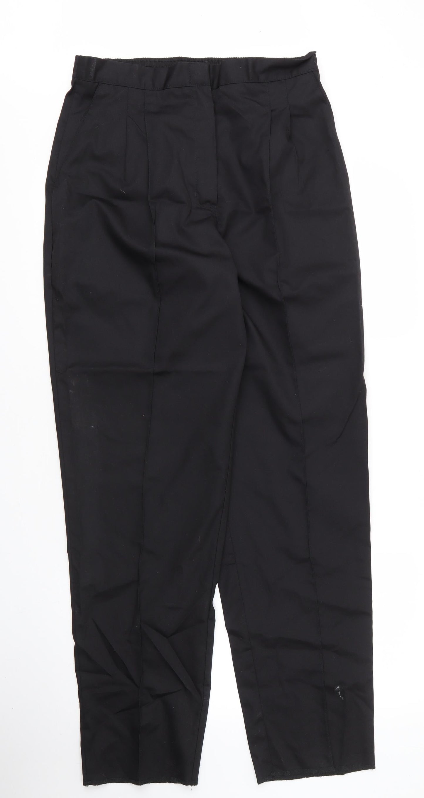 Alexandra Womens Black  Cotton Trousers  Size 16 L32 in Regular Zip