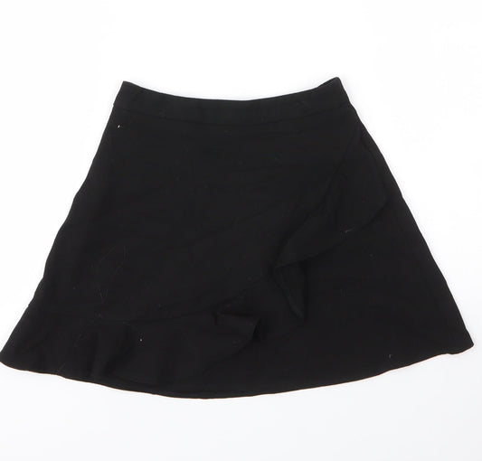 George Girls Black  Viscose A-Line Skirt Size 6 Years  Regular
