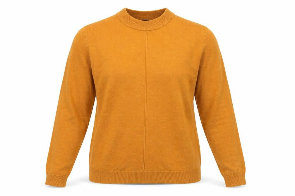 INTUITION Womens Yellow Round Neck  Acrylic Pullover Jumper Size 14