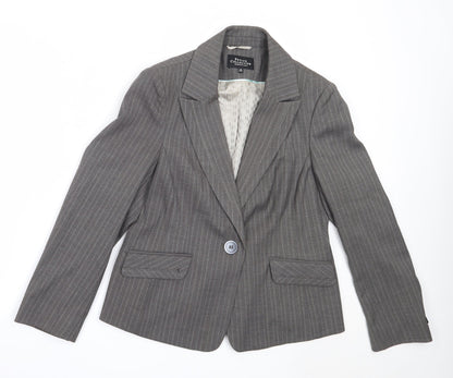 Debenhams Womens Grey  Polyester Jacket Blazer Size 14