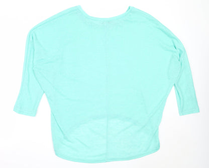 Zanzea Womens Green Round Neck  Acrylic Pullover Jumper Size M