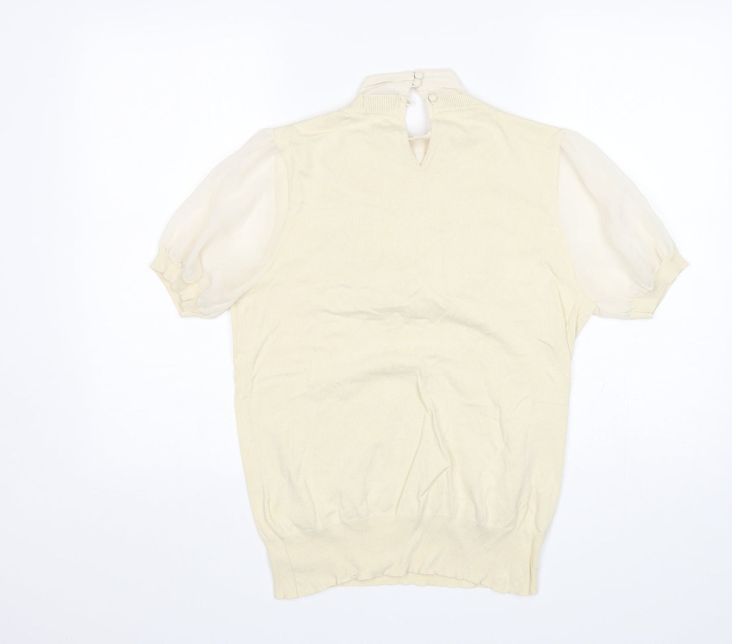 NEXT Womens Beige Round Neck  Viscose Pullover Jumper Size 14