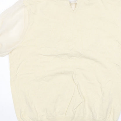 Next Womens Beige Round Neck  Viscose Pullover Jumper Size 14