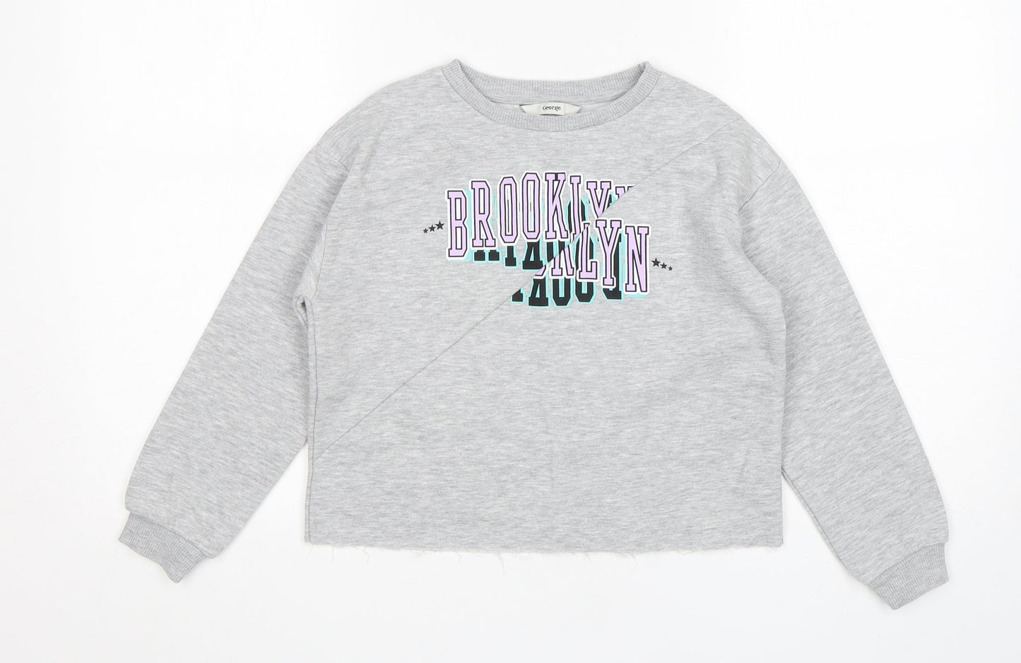 George Girls Grey  Polyester Pullover Sweatshirt Size 6-7 Years