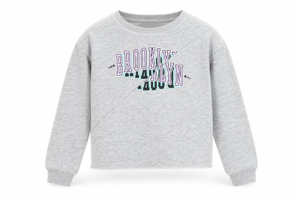 George Girls Grey  Polyester Pullover Sweatshirt Size 6-7 Years