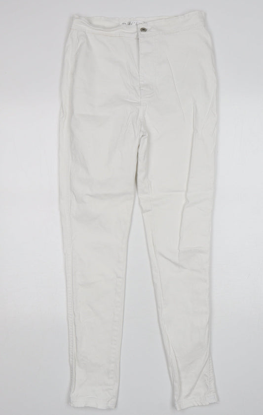Red Chilli Womens White  Cotton Skinny Jeans Size 12 L28 in Regular