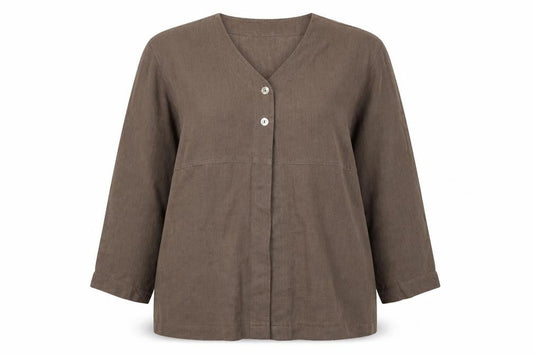 EAST Womens Brown  Linen Jacket Blazer Size 12