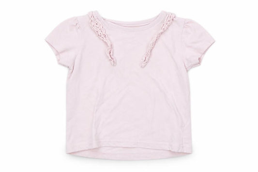Primark Girls Pink  Cotton Basic T-Shirt Size 3-4 Years Round Neck