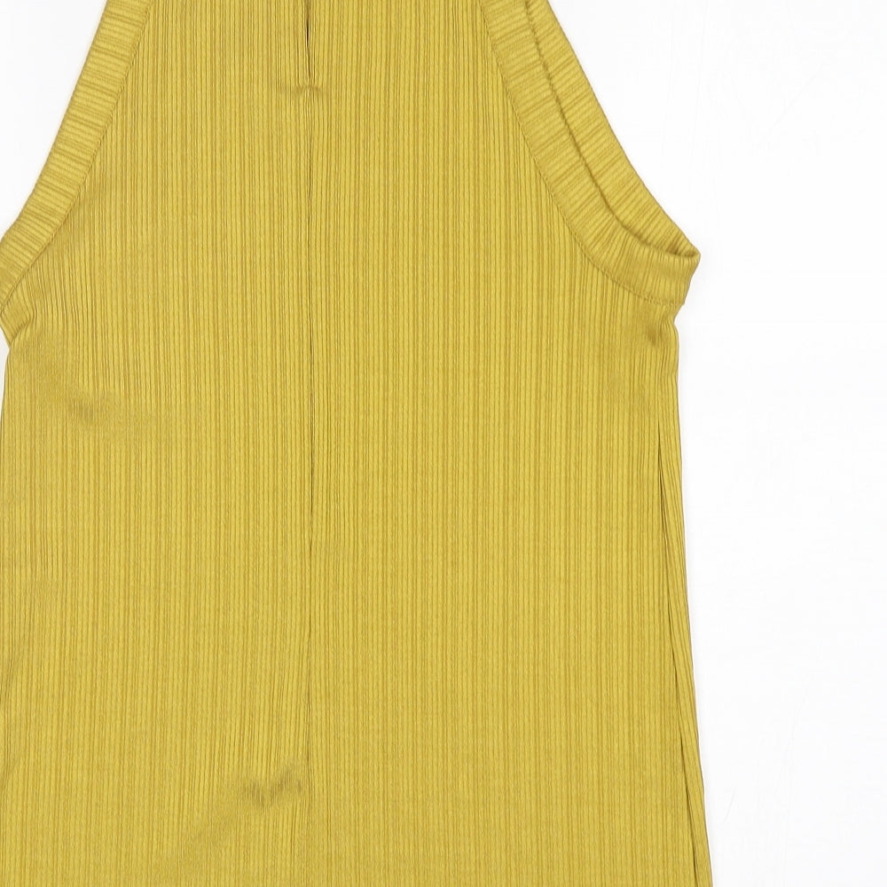 F&F Womens Green  Polyester Basic Blouse Size 12 Round Neck