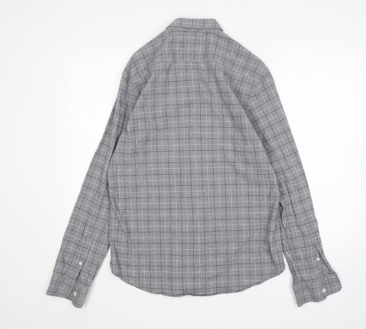 Burton  Mens Grey Check Cotton  Button-Up Size M Collared
