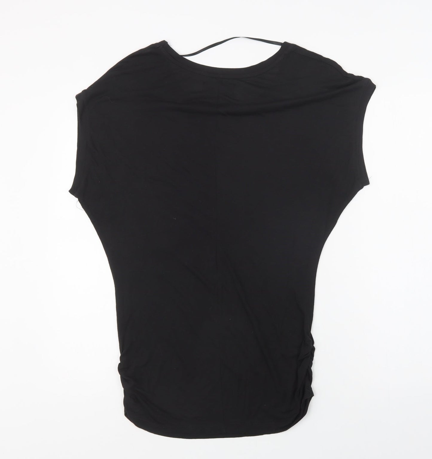 VERO MODA Womens Black Geometric  Basic Blouse Size XS Crew Neck