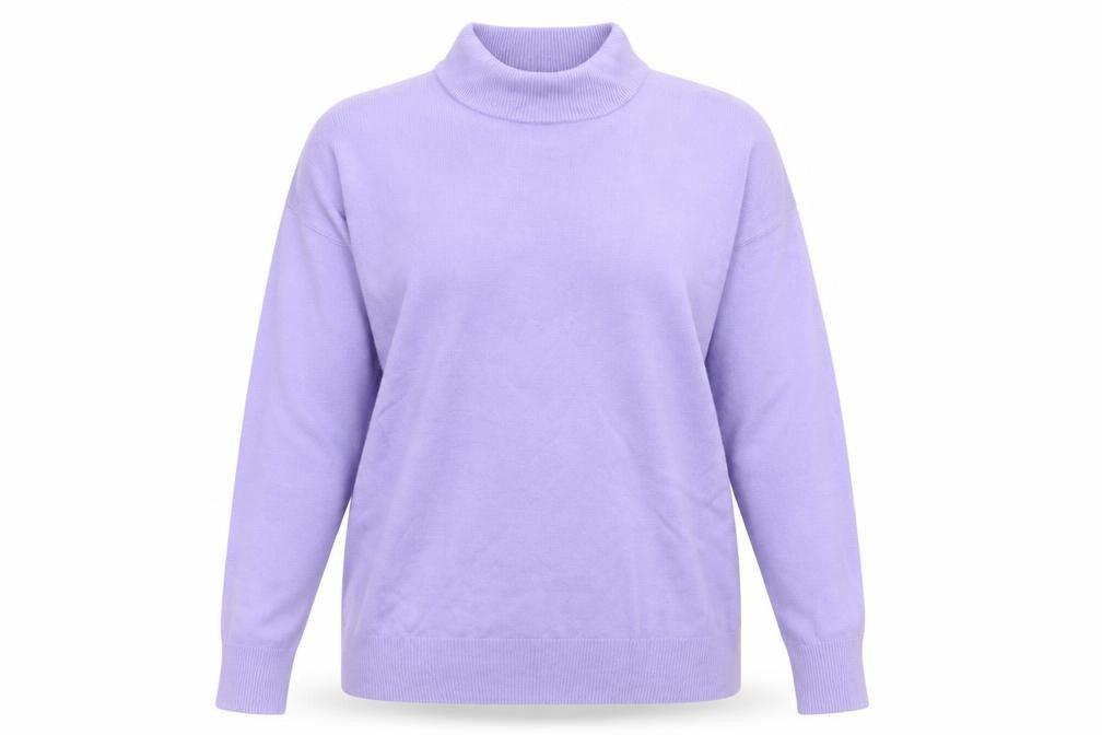 Isabelle Womens Purple Mock Neck  Acrylic Pullover Jumper Size M