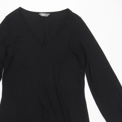 Preloved Nutmeg Womens Black  Polyester A-Line  Size 10  V-Neck - Detail
