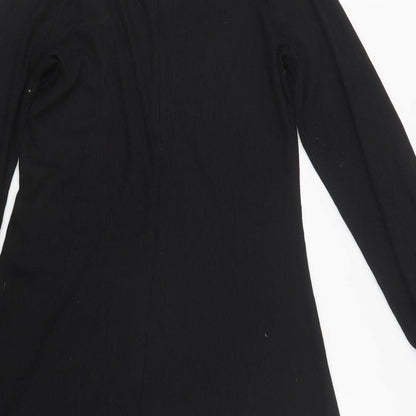 Preloved Nutmeg Womens Black  Polyester A-Line  Size 10  V-Neck - Label