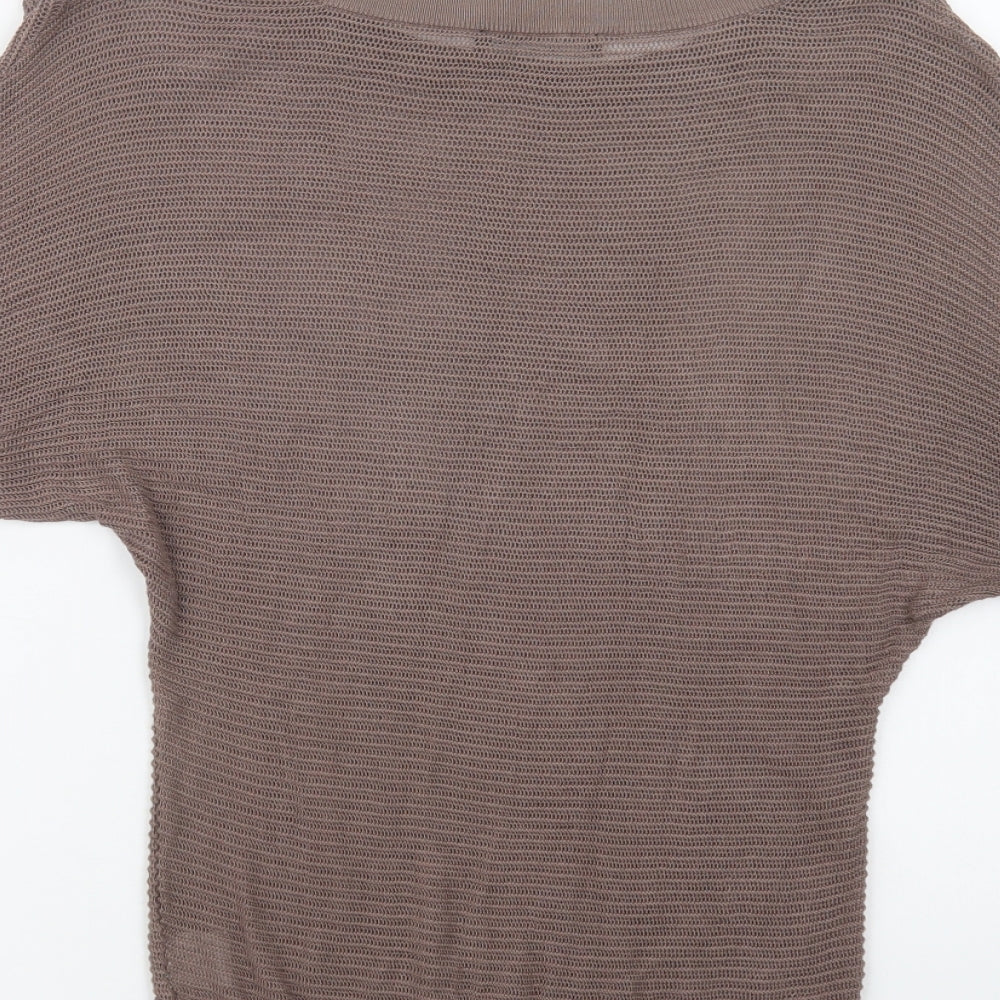 Select Womens Brown Round Neck  Viscose Pullover Jumper Size 12