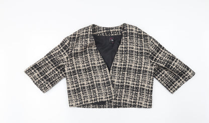 Preloved TU Womens Beige Check  Jacket Blazer Size 10 - Front