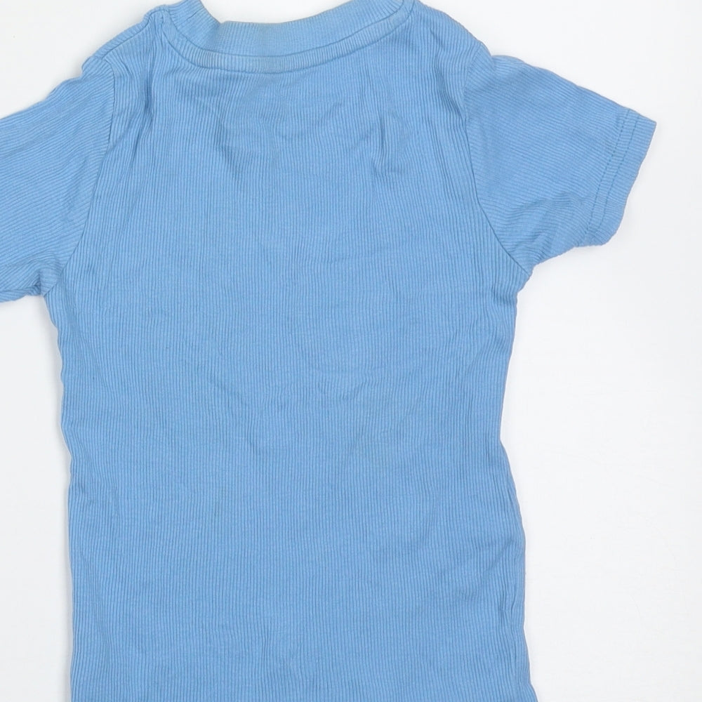 NEXT Girls Blue  Cotton Basic T-Shirt Size 2-3 Years Round Neck
