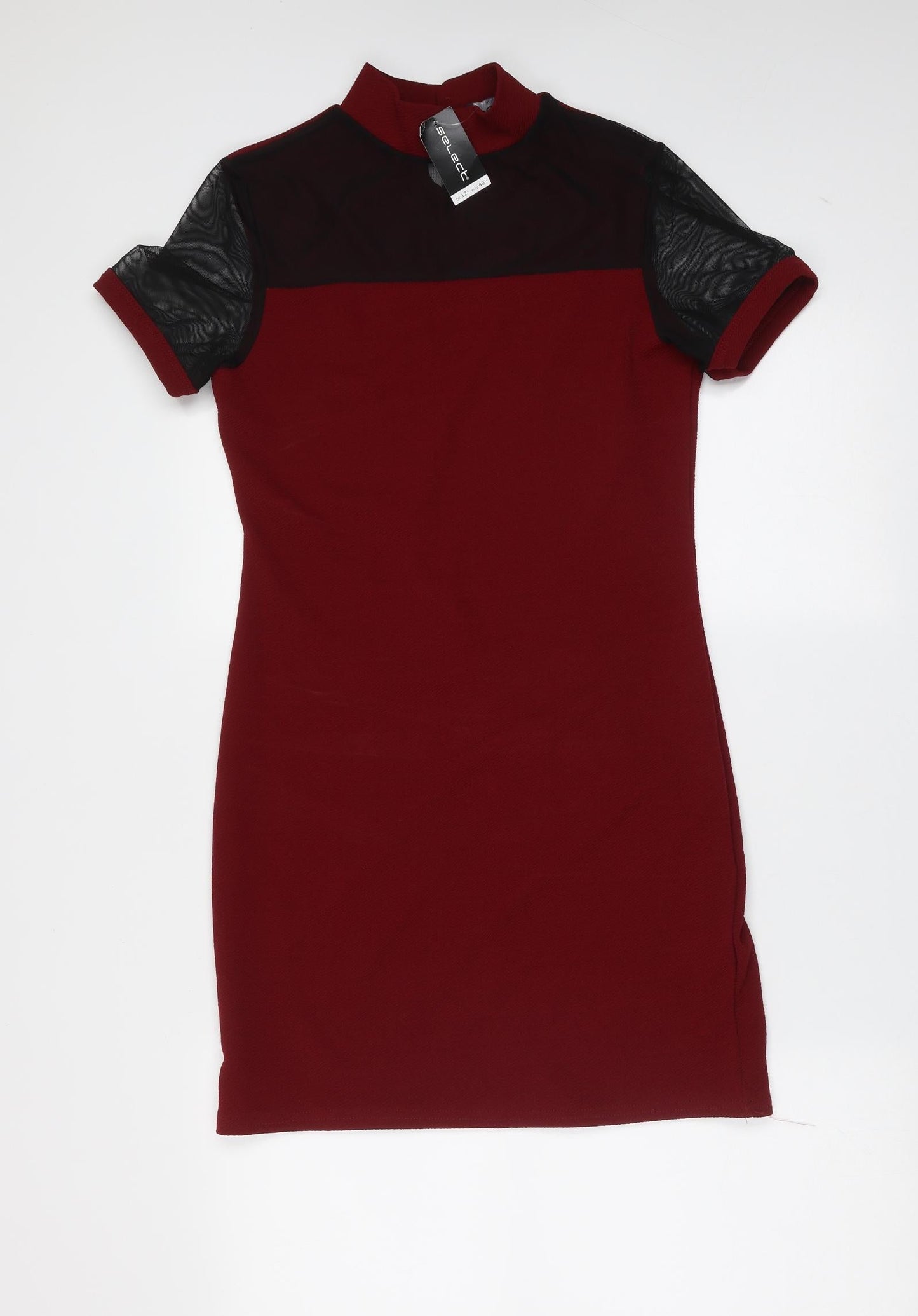 Select Womens Red  Polyester T-Shirt Dress  Size 12  Round Neck