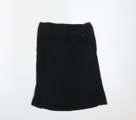 New Look Womens Black  Cotton Basic T-Shirt Size 12 Off the Shoulder