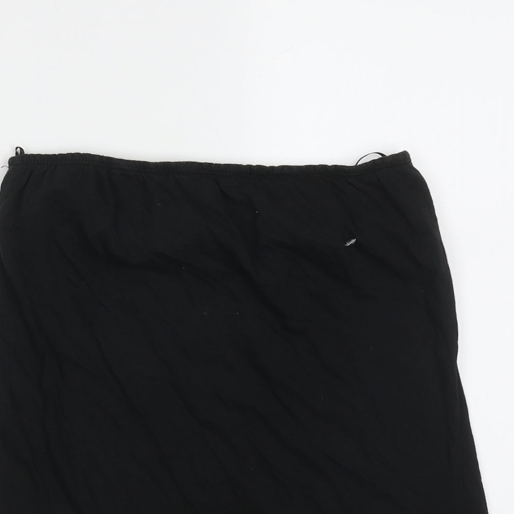 New Look Womens Black  Cotton Basic T-Shirt Size 12 Off the Shoulder
