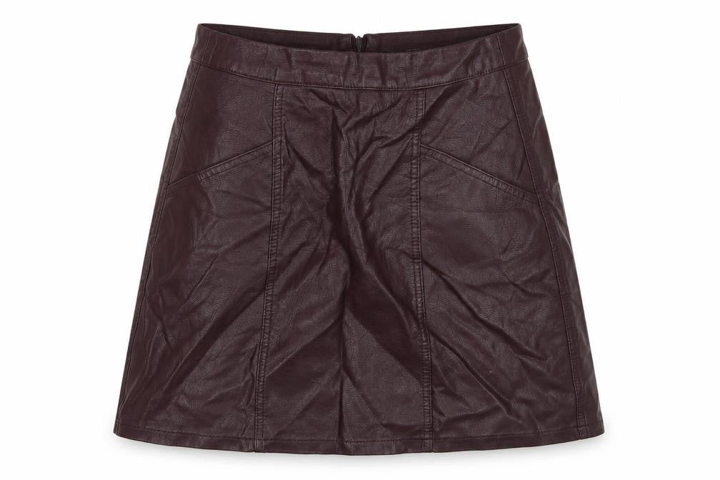 New Look Womens Purple  Polyurethane A-Line Skirt Size 8   Zip