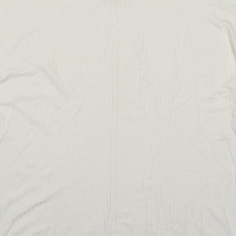 George Womens White Round Neck  Viscose Pullover Jumper Size 12