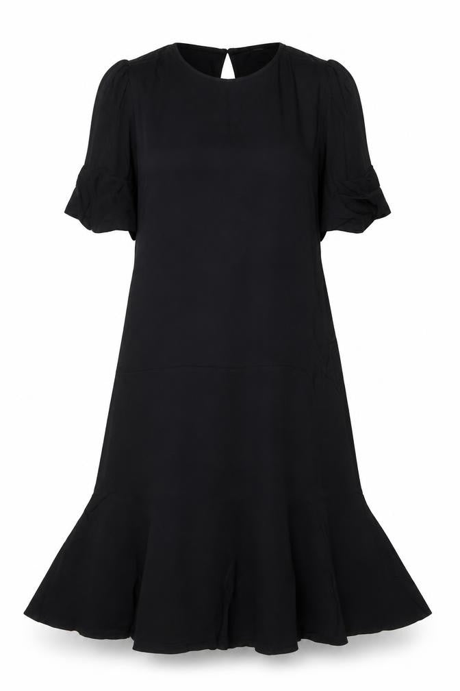 Monki Womens Black  Viscose A-Line  Size XS  Round Neck Button