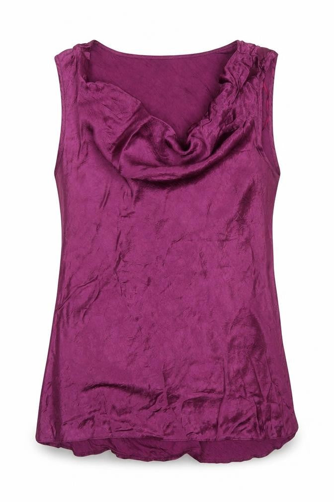 Berkertex Womens Purple  Acetate Basic Tank Size 14 Cowl Neck